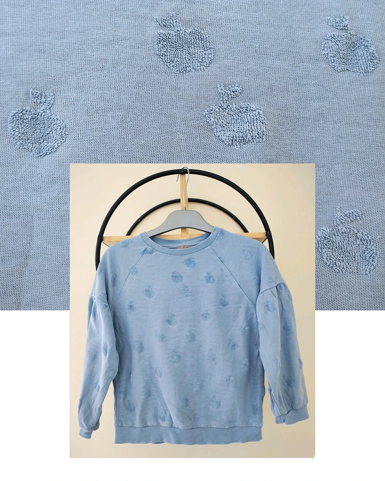 6 ans pull fin ( motif pomme en relief)
